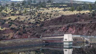 A small dam located in a rural location.