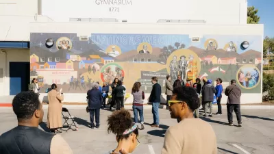 The Light of Many Suns mural at Jackie Robinson Park in Sun Village, Los Angeles County, California.