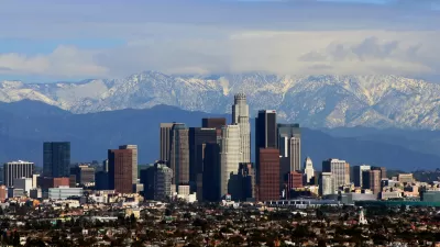 Los Angeles Skyline with mountains
