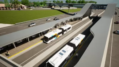 Rendering of proposed MARTA bus rapid transit station in Roswell, Georgia