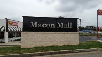 Macon Mall sign outside of low-rise building in Macon, Georgia.