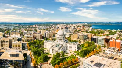 View of Madisonm Wisconsin with state capitol building