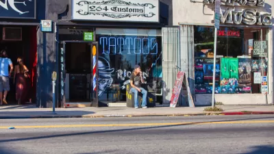 Cool shops along Melrose Avenue in Los Angeles.