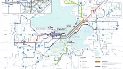 A map of the city of Madison’s public transit routes.