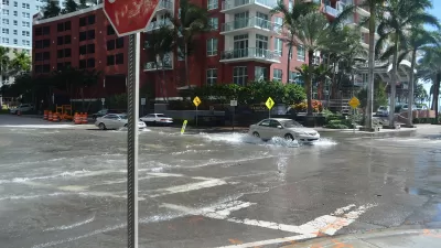 Tidal flooding at Brickell Bay Drive and 12 Street, Downtown Miami