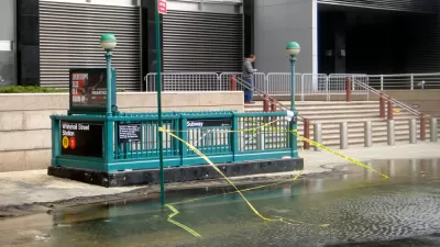 Flooding at the Whitehall Street station, New York