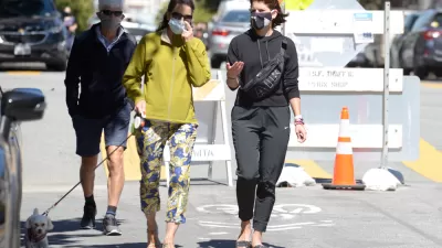 People in masks walking on Page Street, San Francisco, June 2020