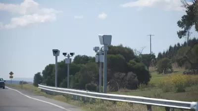 New "Point to Point" speed cameras on the Hume Highway, Victoria, Australia. Point to Point records your average speed over a set distance.