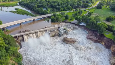 Aerial view of Rapidan Dam failure in June 2024.