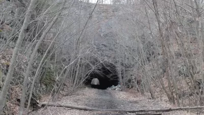 The eastern portal of Roseville Tunnel on the Lackawanna Cut-Off looking west on March 10, 2012.