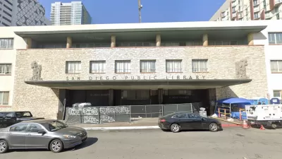 Google Street View of San Diego Central Library building, slated to be converted into temporary shelter for unhoused residents