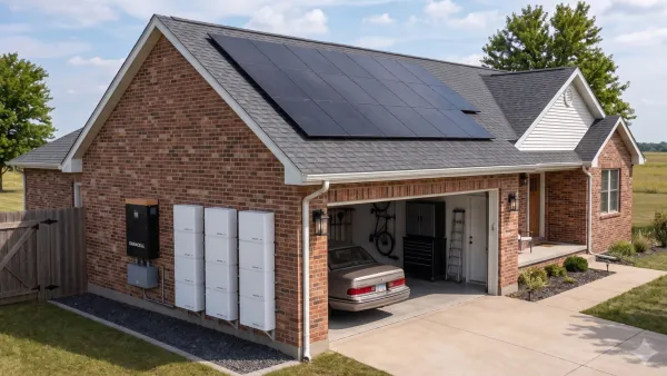 Solar panels on a single family house
