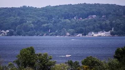 View of Saratoga Lake from shore