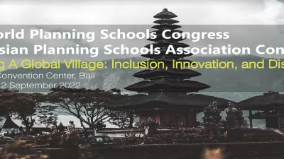 World Planning Schools Congress title on photo of Balinese temple