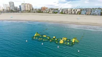 Rendering of inflatable floating water park in Long Beach, California.