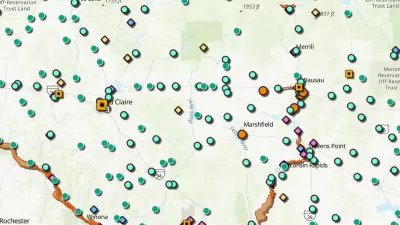 Screen shot of map from Wisconsin PFAS Interactive Data Viewer.