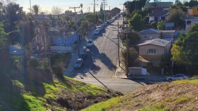 Vacant lot on hillside in East Los Angeles.