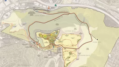 Bird's eye schematic of Puente Hills Landfill Park redevelopment project.