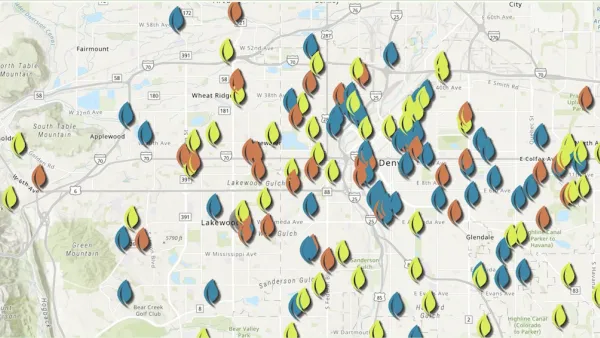 Map of food forests and community gardens in Denver, CO.