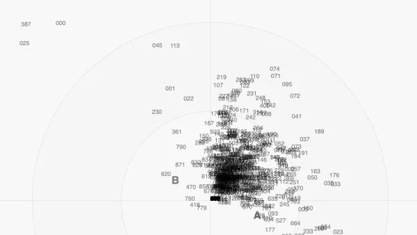 data displayed in black and white on a screen