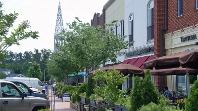Walkable street in Southern Village in Chapel Hill, North Carolina