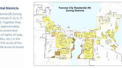 A map of zoning codes in the Michigan city of Traverse City.