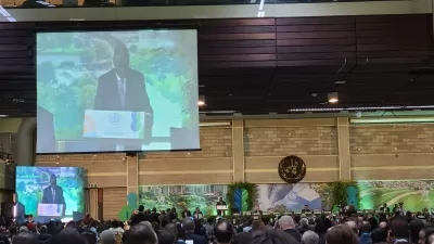 Kenyan President William Ruta addresses Second U.N Habitat Assembly