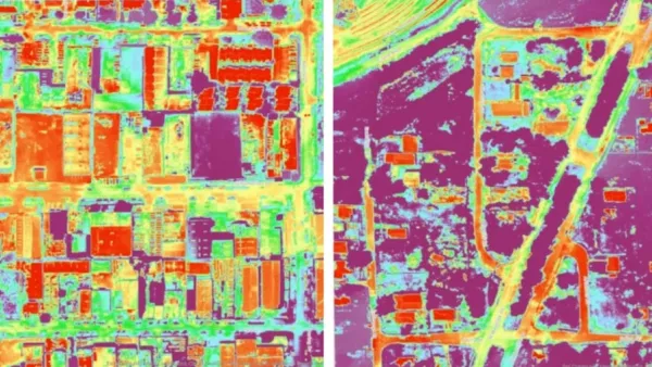 Heat map of two different neighborhoods in Houston, Texas.