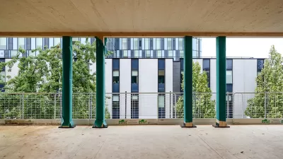 View from inside York House adaptive reuse building in London.