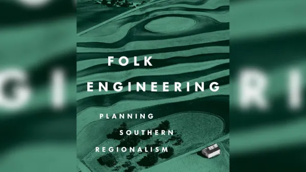 Green book cover of Folk Engineering on blurred background.