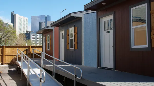 A row of tiny homes in Denver