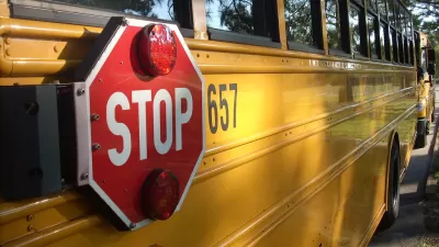 School bus with stop sign