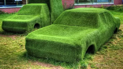 Hedges shaped like cars