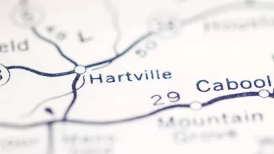 A map showing the location of Hartville, Missouri.