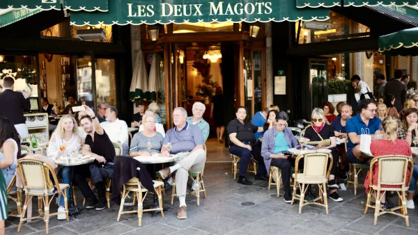 A bustling cafe in Paris