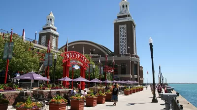 Waterfront walkway along Navy Pier in Chicago