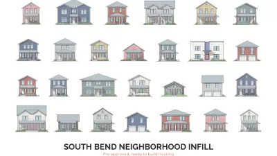 Sketches of front facades of houses laid out in a grid, six rows by four columns.