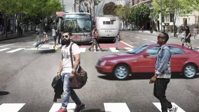 Rendering of Van Ness Avenue with Bus Rapid Transit