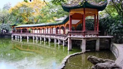 Chinese pavilion. Elling park. Chongqing city.