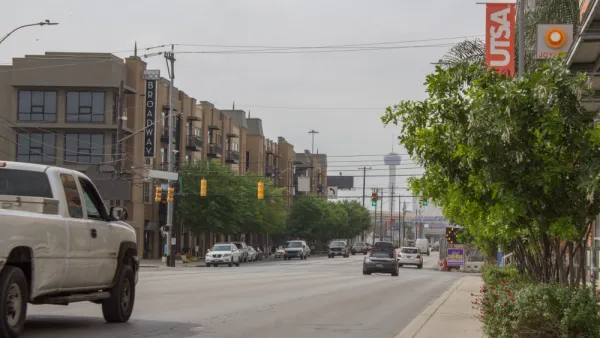 Street-level view of Broadway Street, San Antonio, Texas