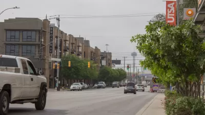 Street-level view of Broadway Street, San Antonio, Texas