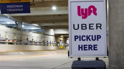 Uber and Lyft pickup point at Indianapolis airport