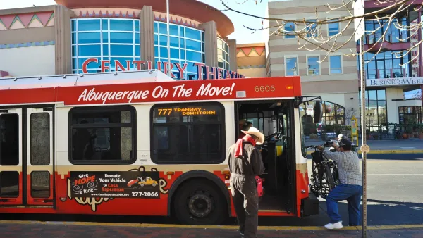 Albuquerque city bus on street.