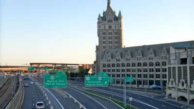 Interstate 787 with Albany buildings in background