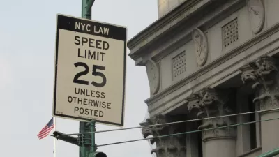 "25mph unless otherwise posted" speed limit sign in New York City