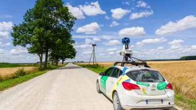 Google Street View car in rural area