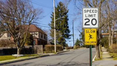 20 miles per hour speed limit sign in school zone