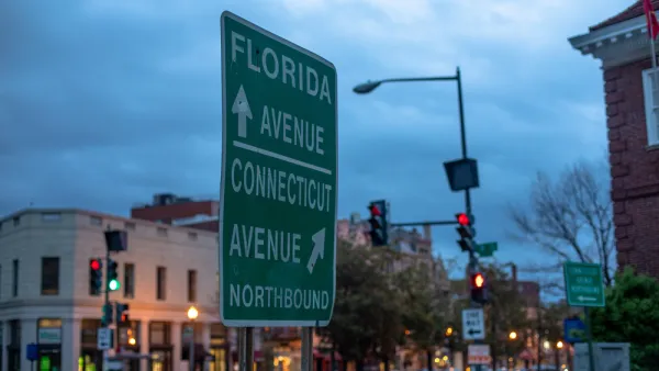 A sign near Dupont Circle gives directions to Florida Avenue and Connecticut Avenue, which are both major roads in the city. 