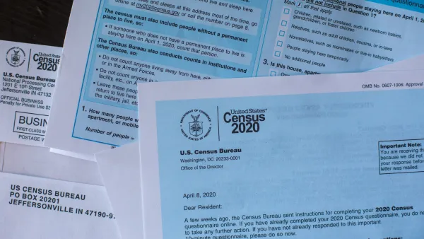 Close-up on U.S. Census forms.