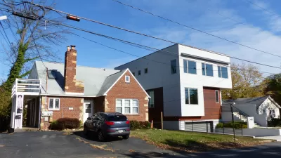 Traditional single-family home next to modern home in Arlington, Virginia